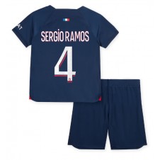 Paris Saint-Germain Sergio Ramos #4 Hjemmedraktsett Barn 2023-24 Kortermet (+ korte bukser)